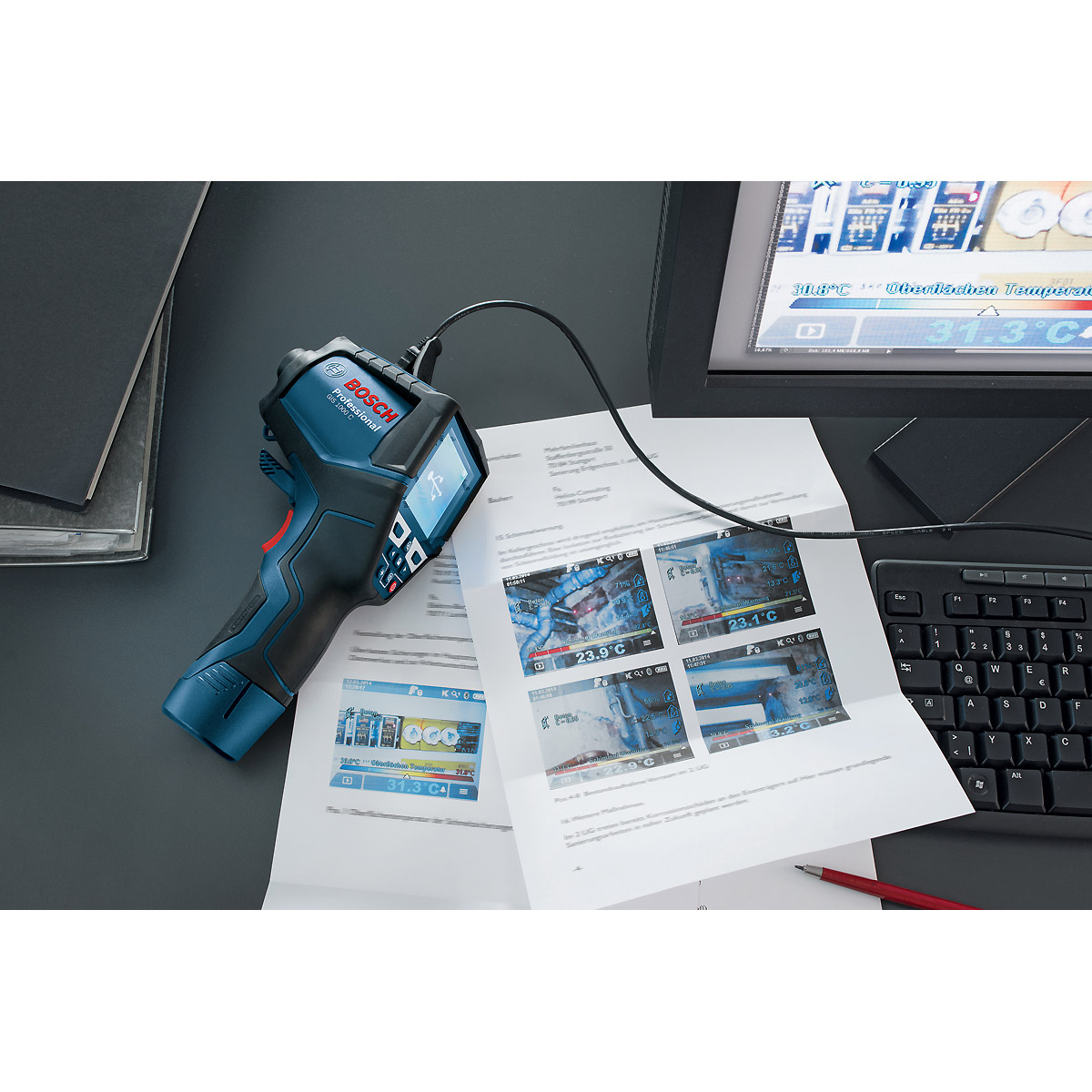 Bosch Thermodetektor GIS 1000 C in L-BOXX 136 mit 1 x Akku GBA 12V 2.0Ah