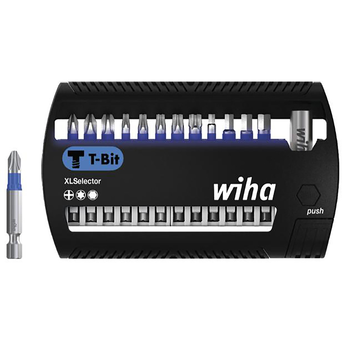 Wiha Bit Set XLSelector T-Bit 50 mm Phillips, TORX , Sechskant 13-teilges Set 1/4 zoll E6,3
