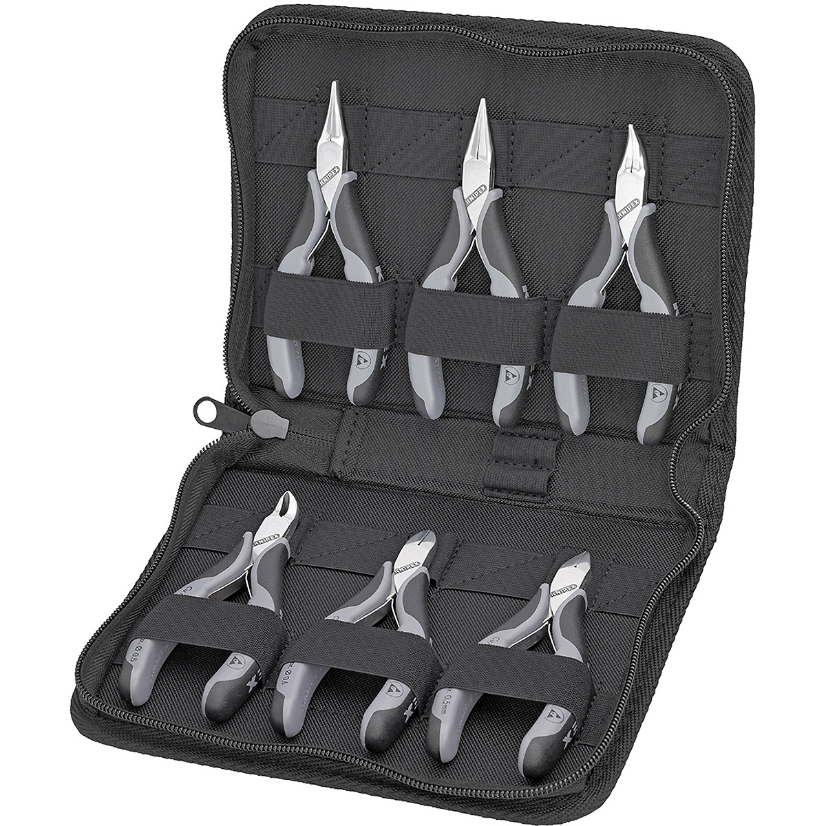 KNIPEX Elektronikzangen-Set mit Werkzeugen für Arbeiten an elektronischen Bauteilen 220 mm