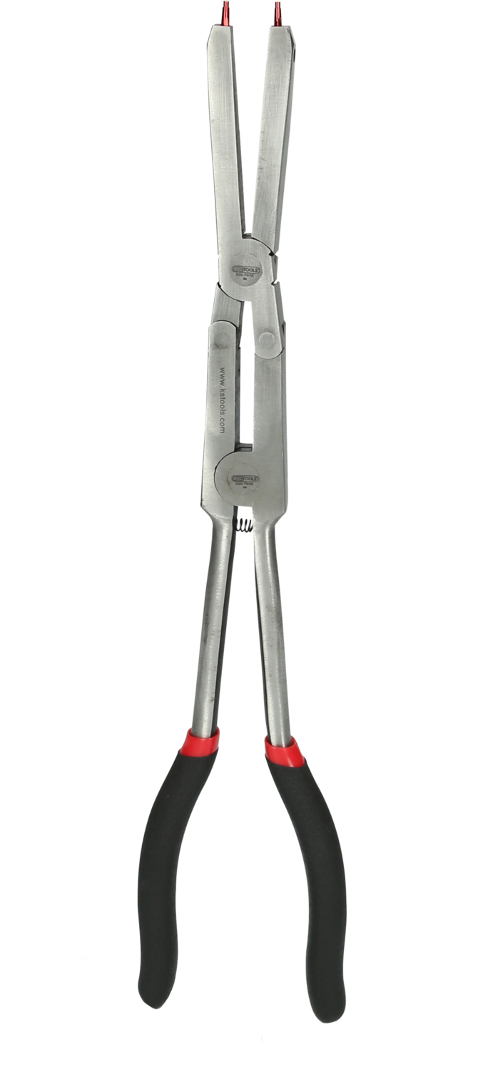 KS Tools Doppelgelenk-Sicherungszange für Außensicherungsringe mit auswechselbaren Spitzen