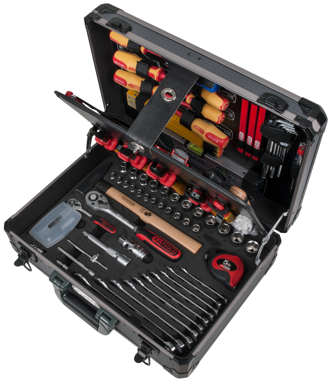 KS Tools 1/4" + 1-2 Elektriker-Werkzeugkoffer, 128-tlg