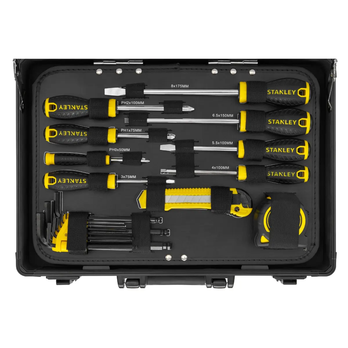 STANLEY Universal-Werkzeugsortiment im Aluminiumkoffer, 119-teilig