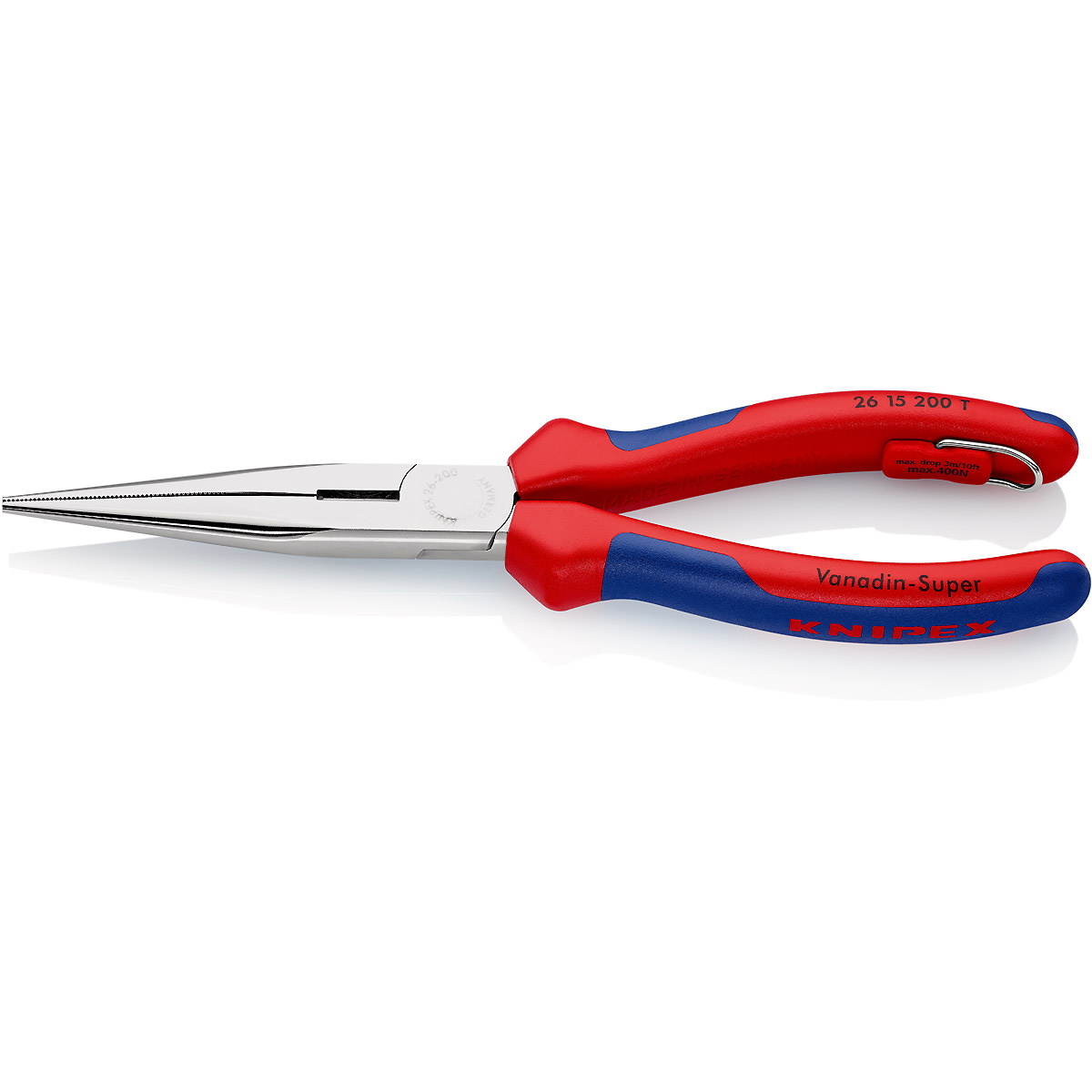 KNIPEX Flachrundzange mit Schneide/Befestigungsöse verchromt