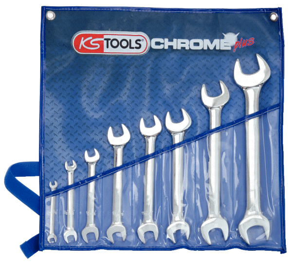 KS Tools CHROMEplus Doppel-Maulschlüssel-Satz, 8-tlg