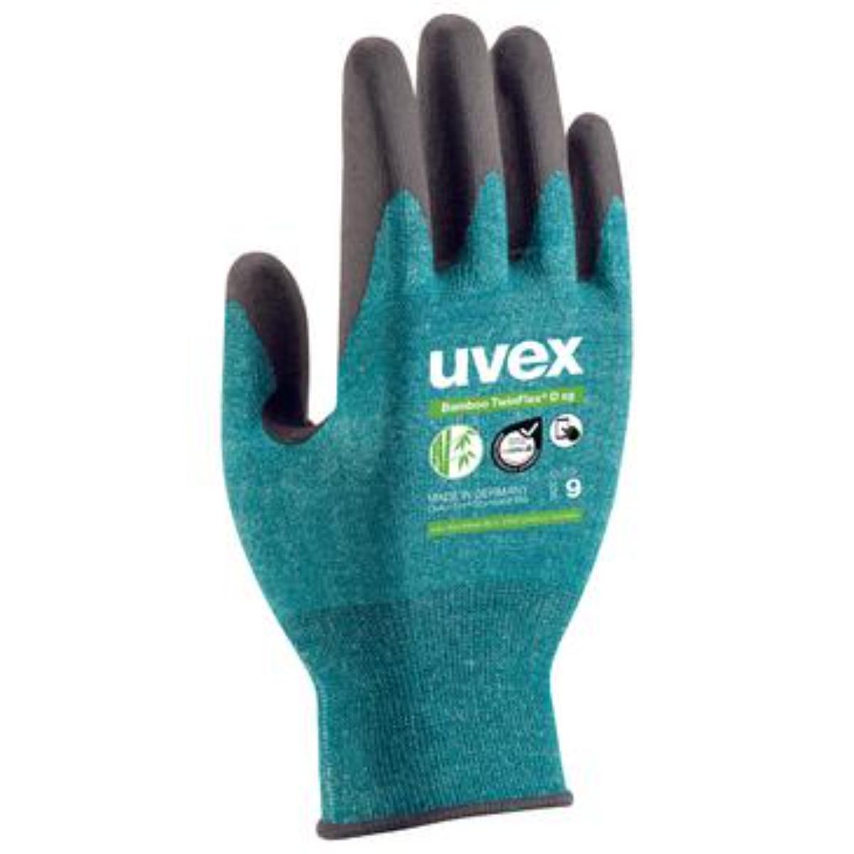Uvex Bamboo TwinFlex D xg Schnittschutzhandschuh (Touchscreen-Eignung) - 10 Paare