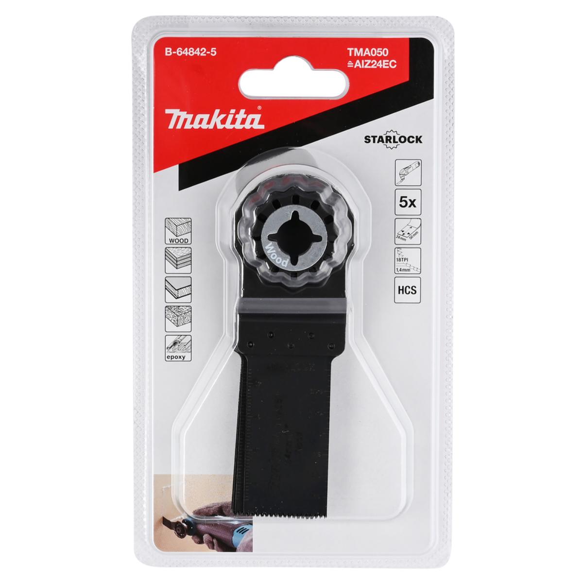 Makita Tauchsägeblatt HCS, TMA050 - 24x50 mm - 1,4 mm für Holz, 5 Stück