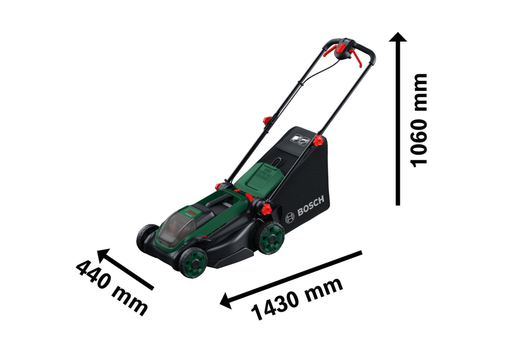 Bosch Akku-Rasenmäher ROTAK18V2-38, 2x Akku PBA 18V 4.0Ah