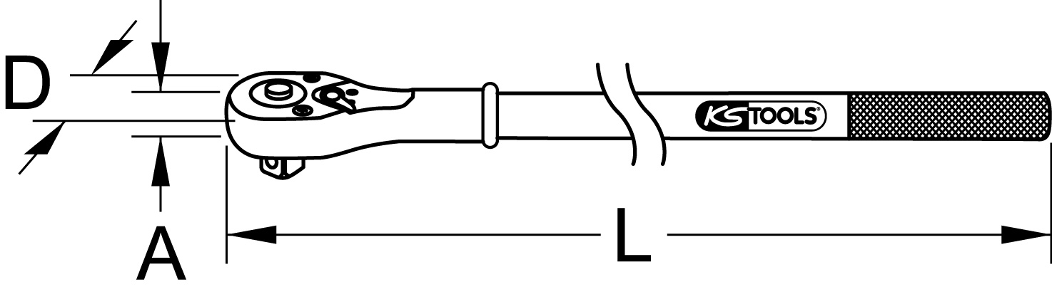 KS Tools 3/4" Umschaltknarre, 24 Zahn, 520 mm