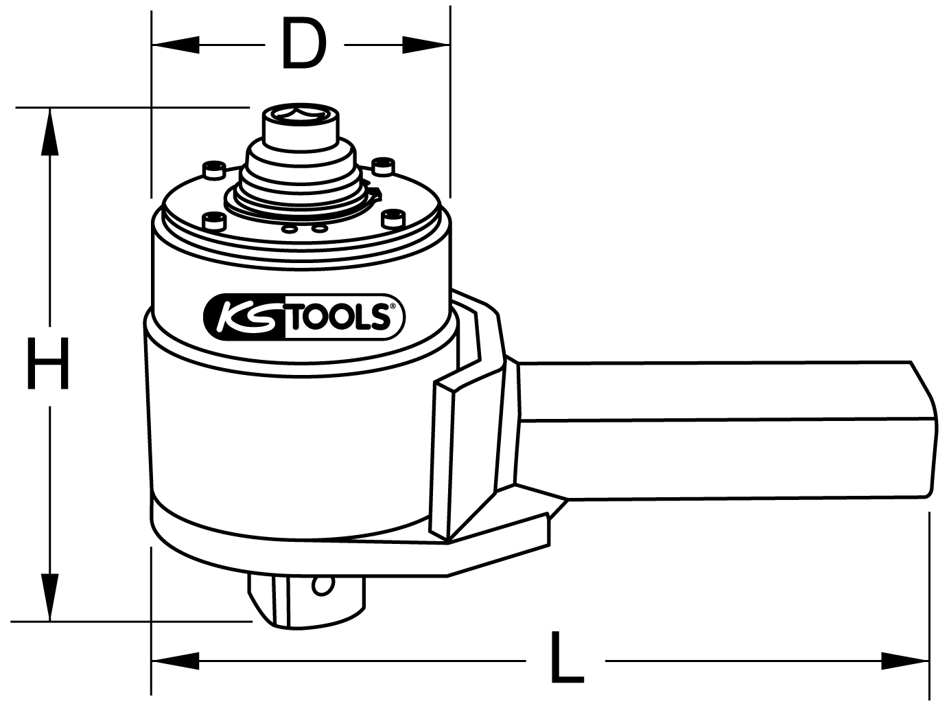 KS Tools Drehmoment-Vervielfältiger 1/2" x 1.1/2", 4500Nm