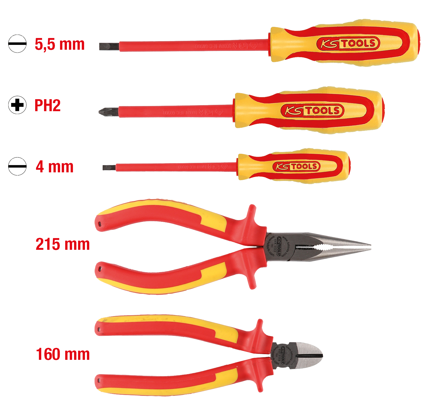 KS Tools ERGOTORQUE VDE Zangen- und Schraubendreher-Satz, 5-tlg Variante 1