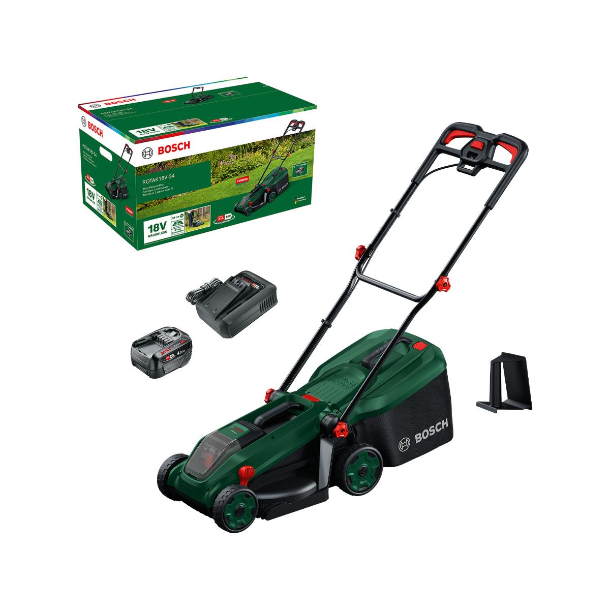 Bosch Akku-Rasenmäher ROTAK18V-34, 1x Akkupack PBA 18V 5.0Ah