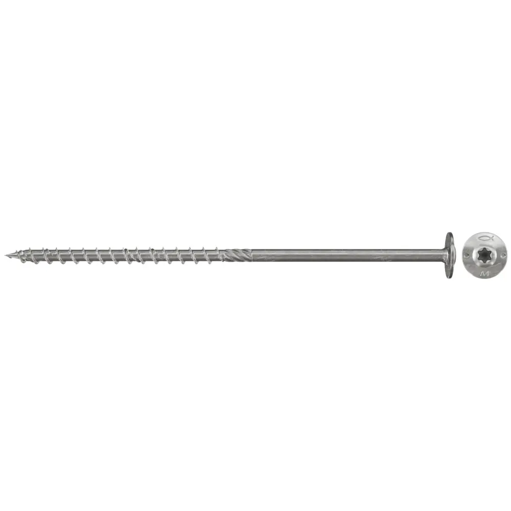 Fischer Holzbauschraube 6,0x160 Edelstahl FPF-WT A2P, Tellerkopf TX, A2, Teilgewinde