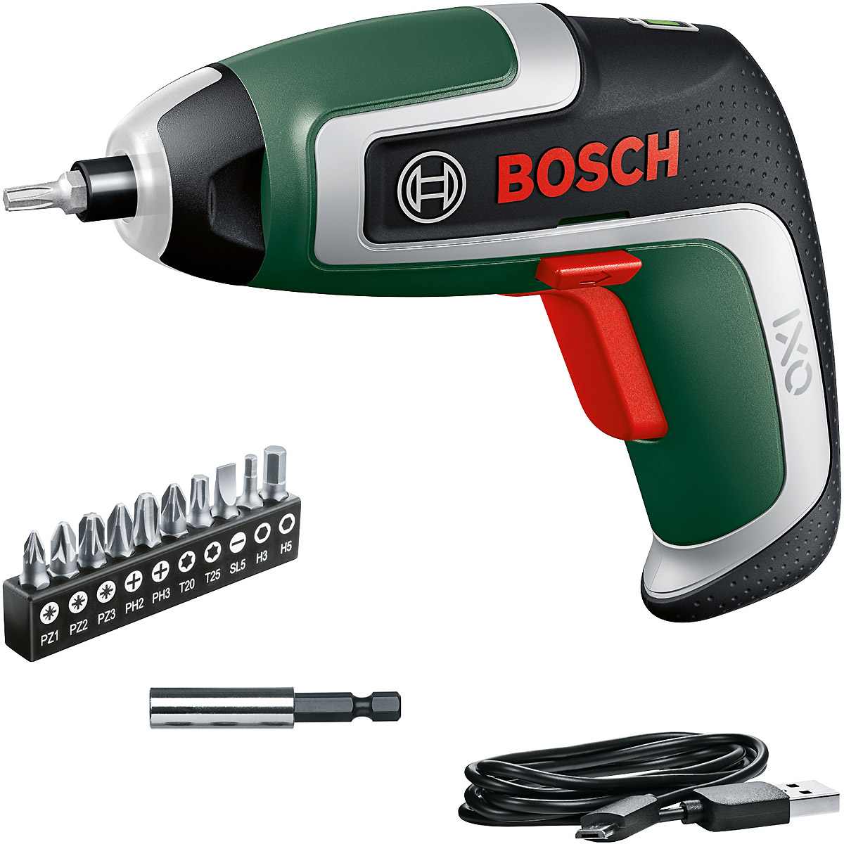 Bosch Akku-Schrauber IXO 7 mit 10 Stand. Bits u. Aufbewahrungsbox
