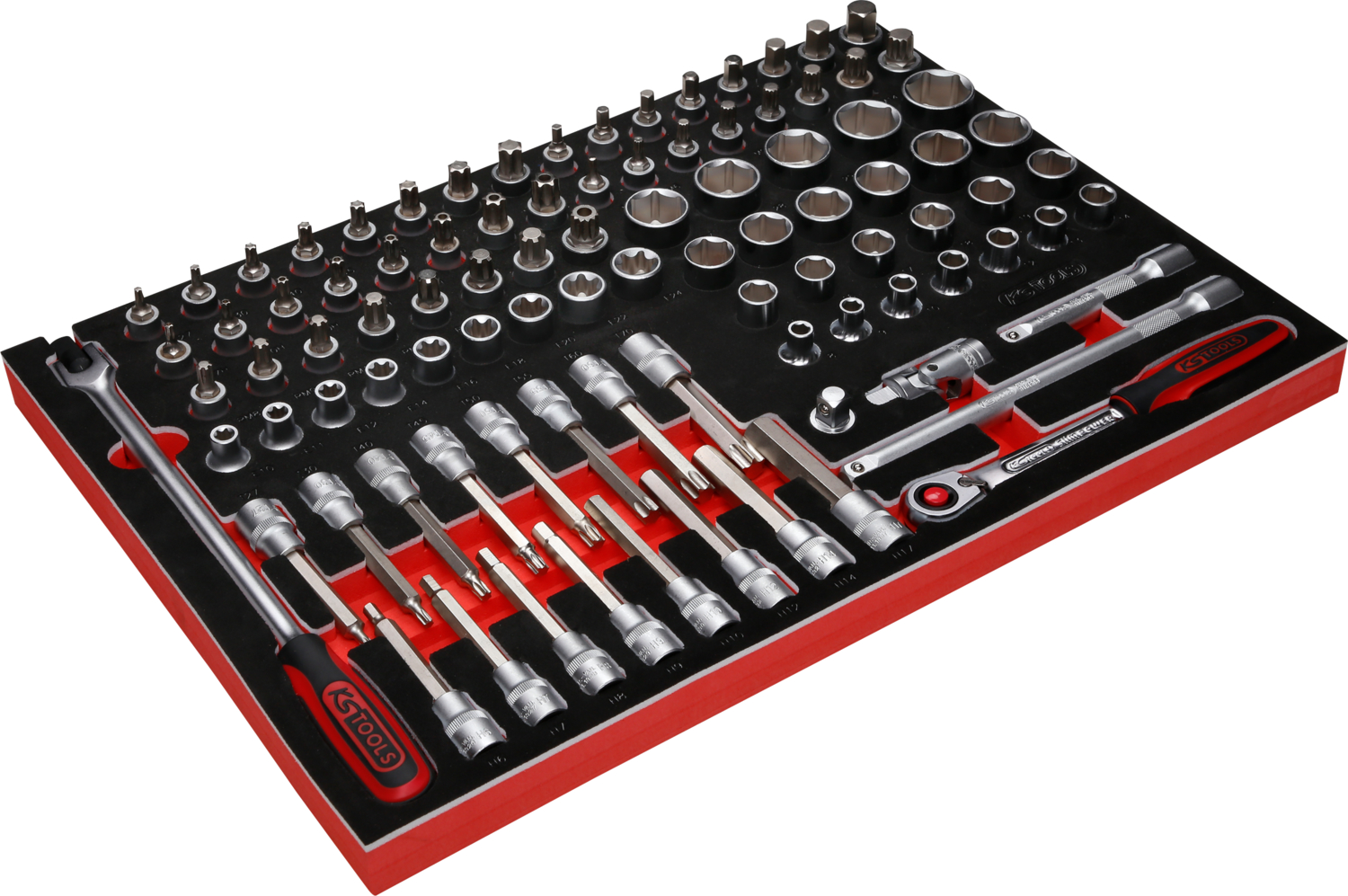 KS Tools 1-2'' Steckschlüssel-Satz in Schaumstoffeinlage, 95-tlg