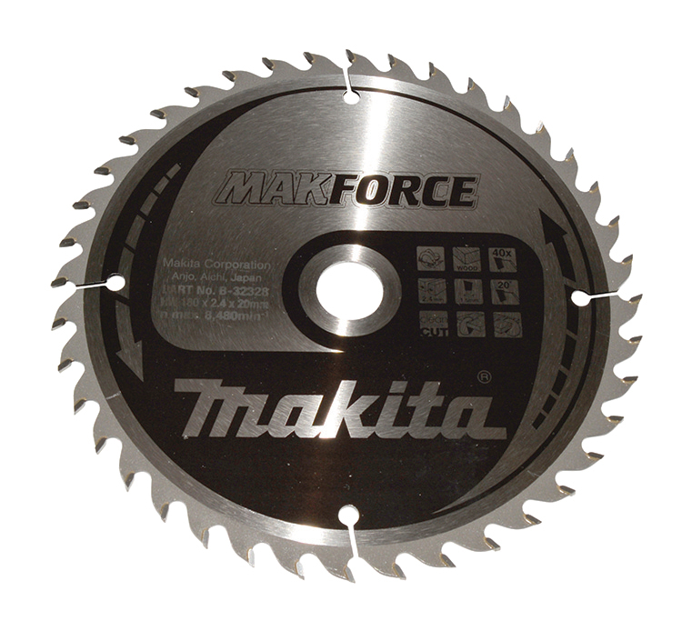 Makita Kreissägeblatt MAKFORCE, 180/20 mm - 40 Zähne - 1,5 mm - CleanCut - Holz - B-32328