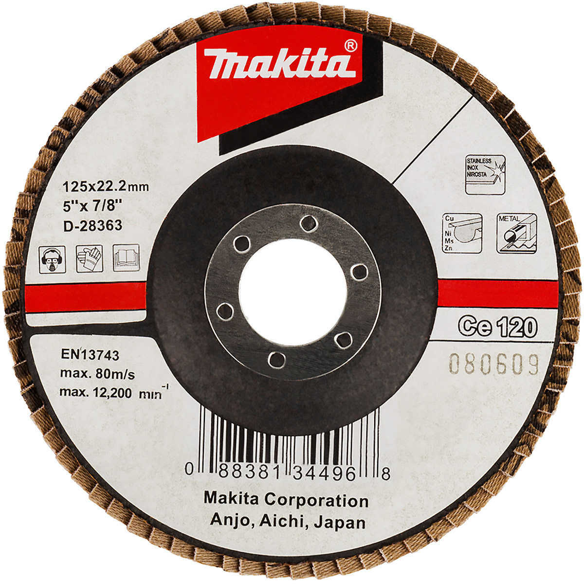 Makita Fächerschleifscheibe 125mm 120 - D-28363