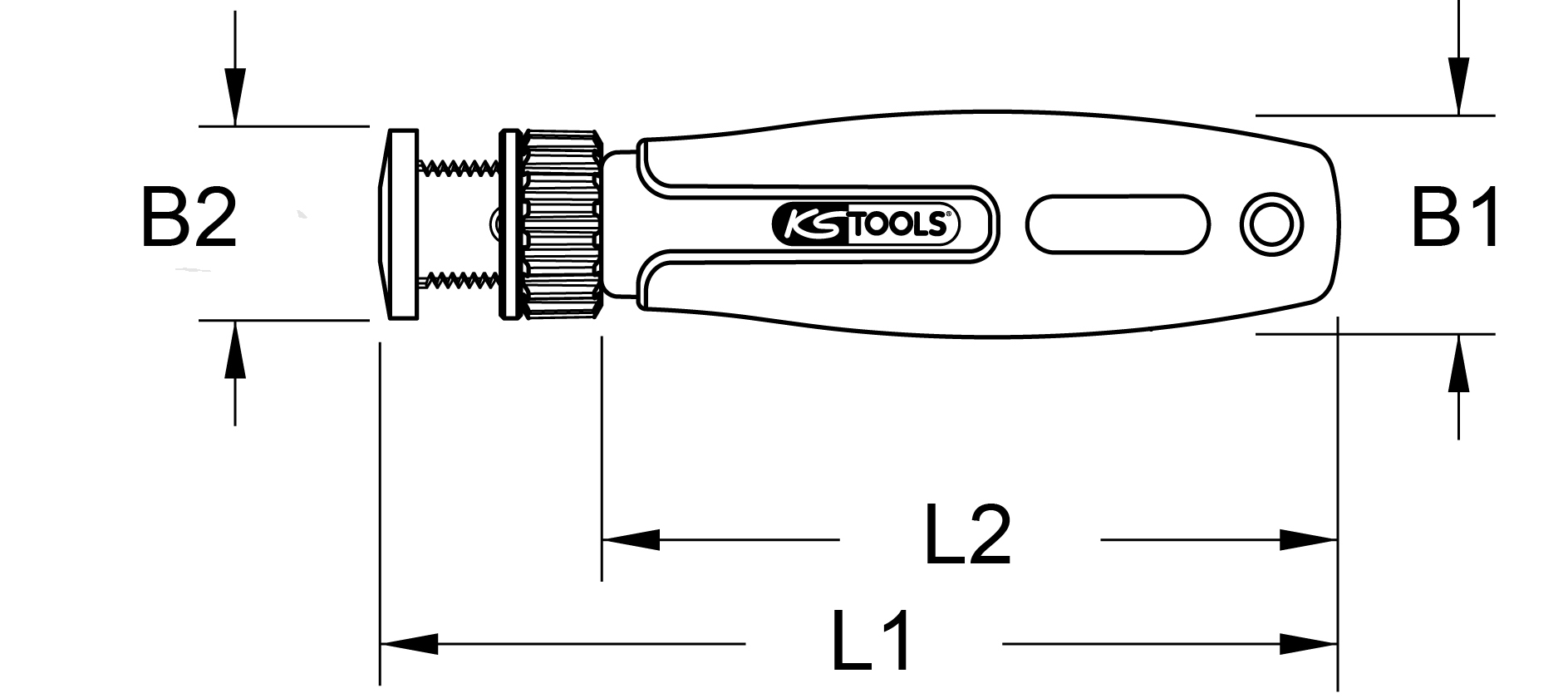 KS Tools Handgriff für flexible Ratschenringmaulschüssel