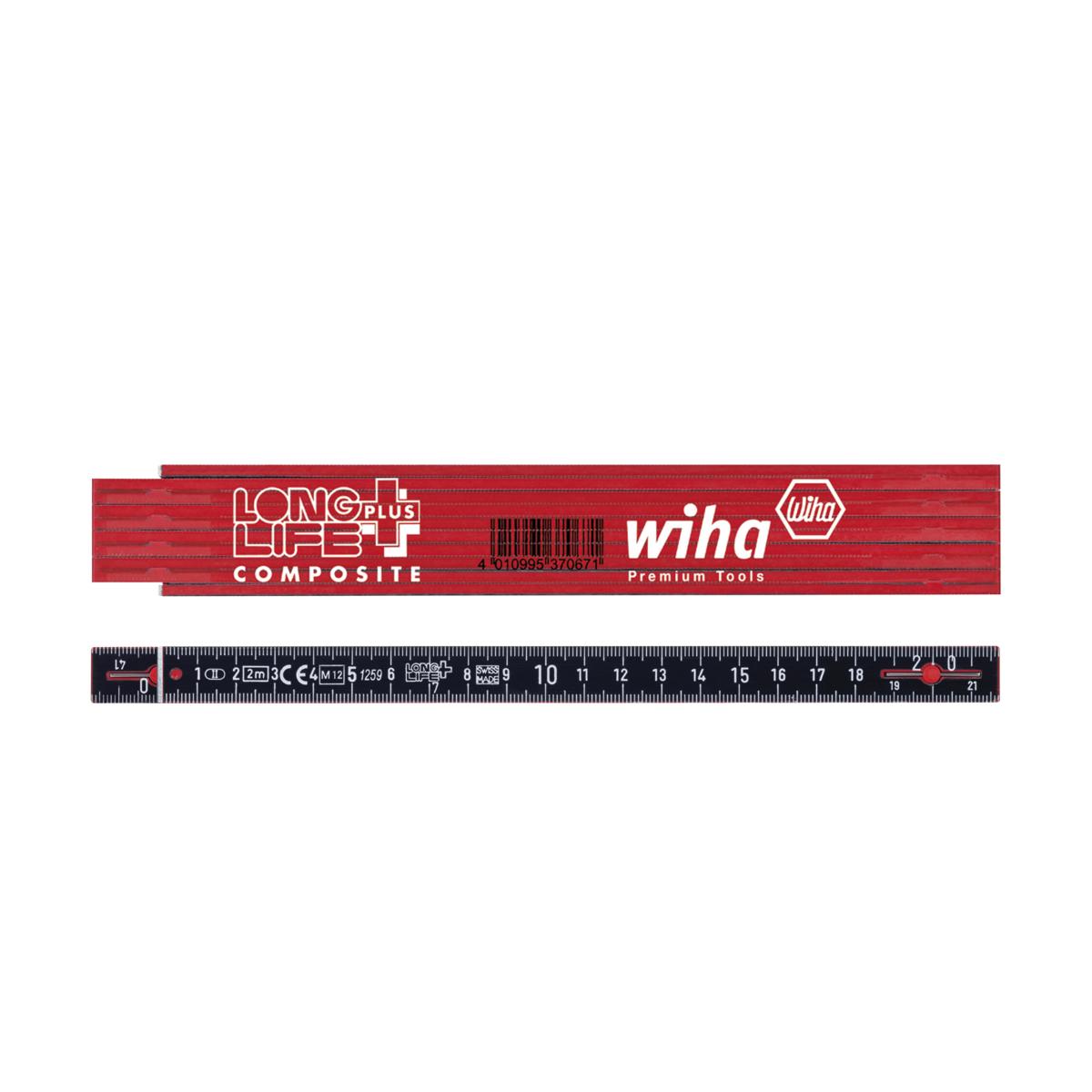 Wiha Gliedermaßstab Longlife Plus Composite 2 m metrisch, 10 Glieder - 10 Stück