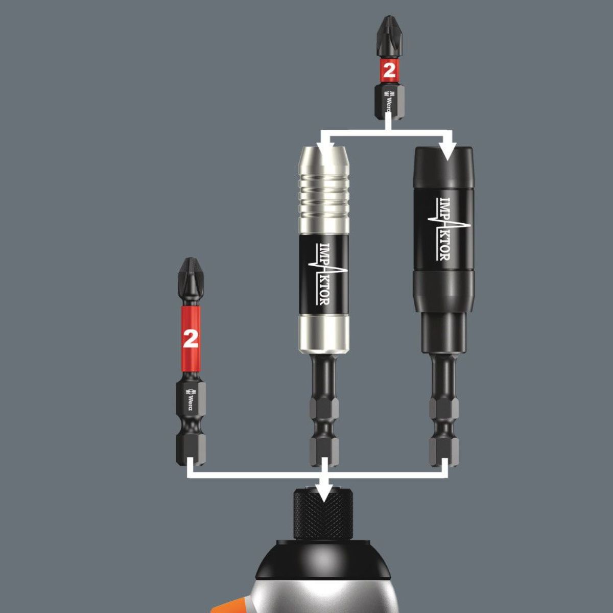 Wera 897/4 IMP R Impaktor Halter mit Ringmagnet und Sprengring