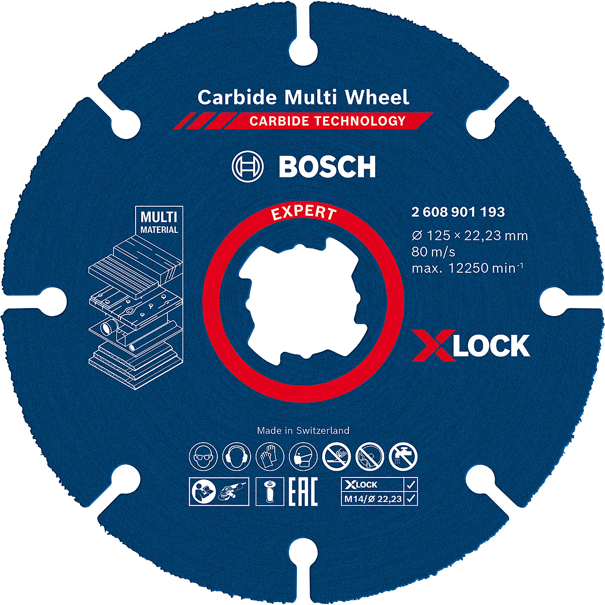 Bosch EXPERT Carbide Multi Wheel X-LOCK Trennscheibe, für kleine Winkelschleifer
