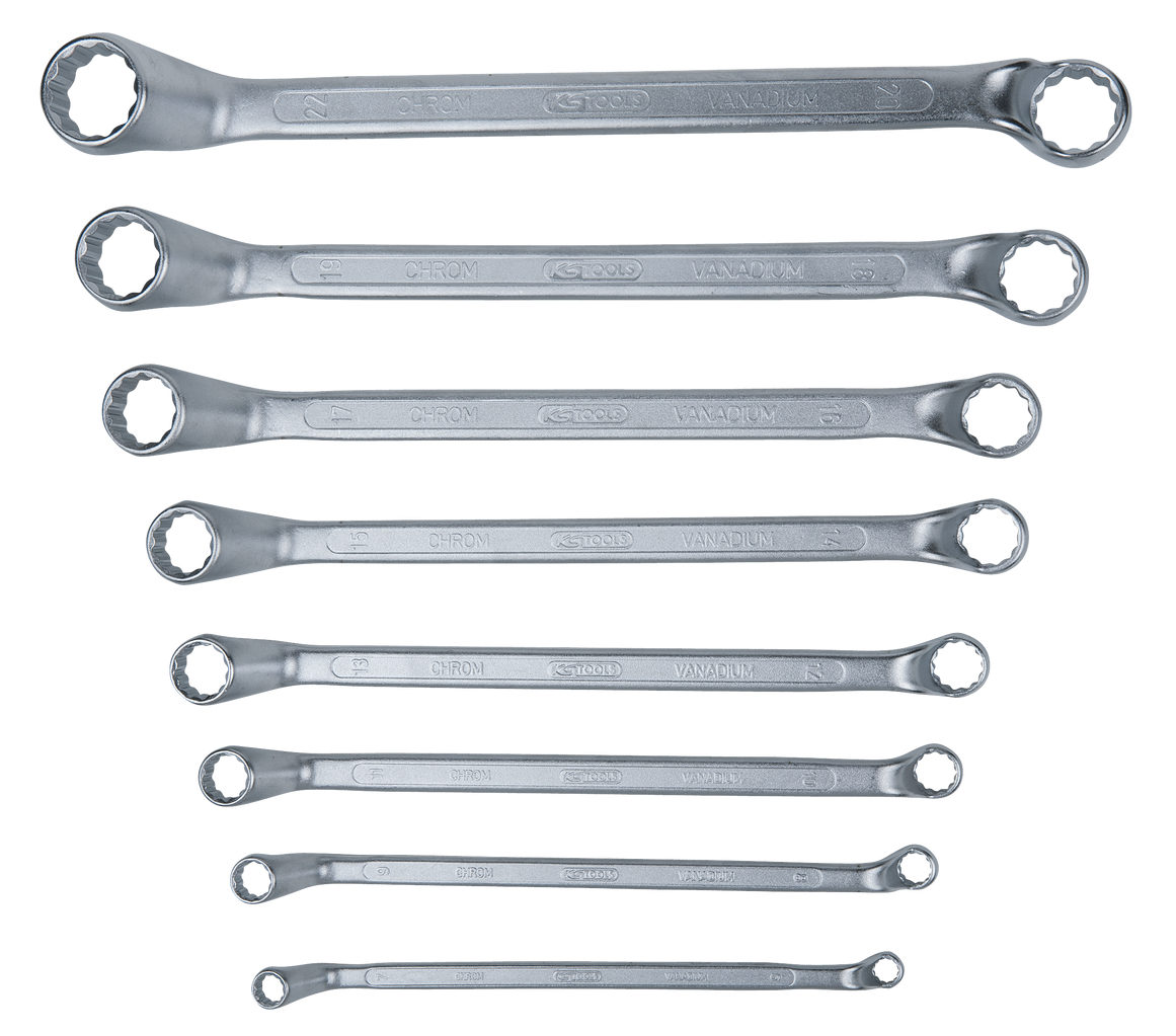 KS Tools Doppel-Ringschlüssel-Satz, gekröpft, 8-tlg 6-22mm