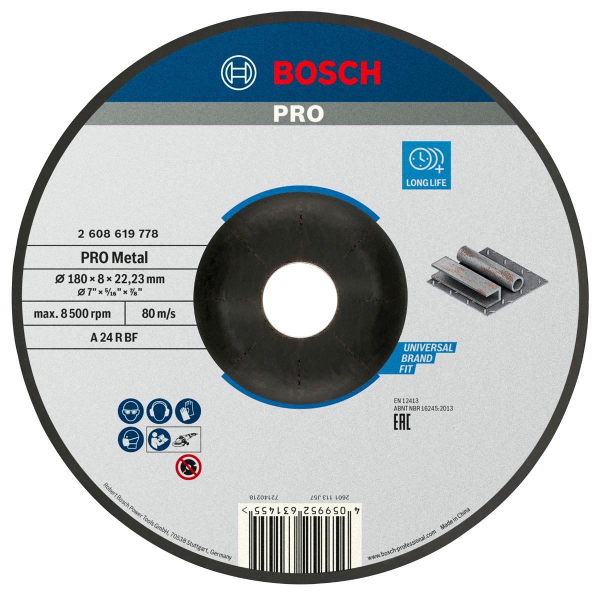 Bosch PRO Standard for Metal Schleifscheibe gekröpft, 180 mm