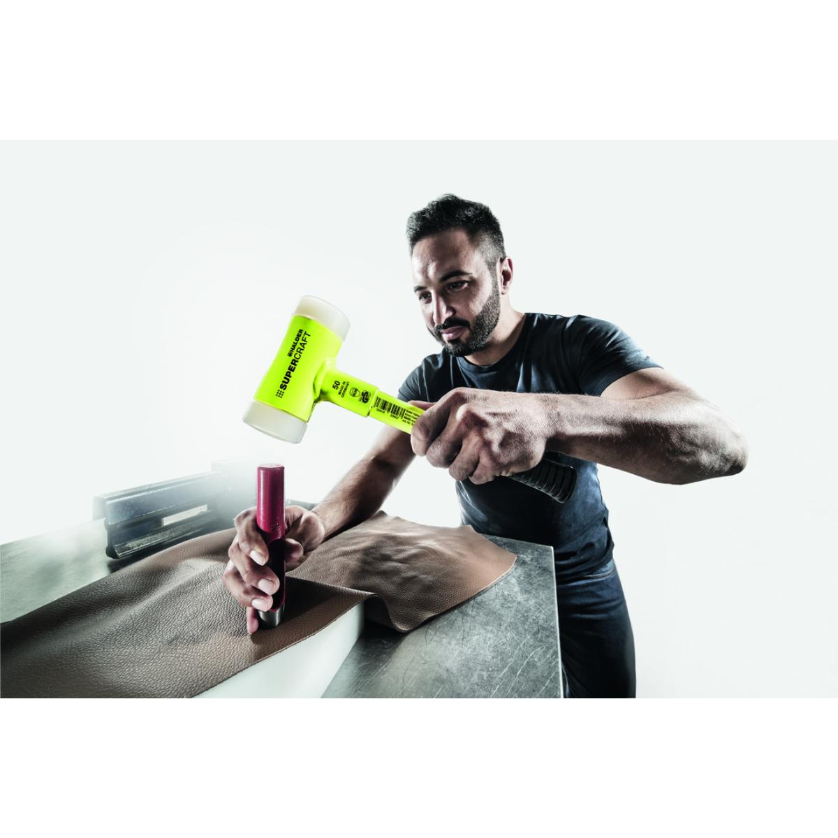 HALDER SUPERCRAFT - Schonhammer rückschlagfrei mit bruchsicherem Stahlrohrstiel, gelb lackiert Nylon