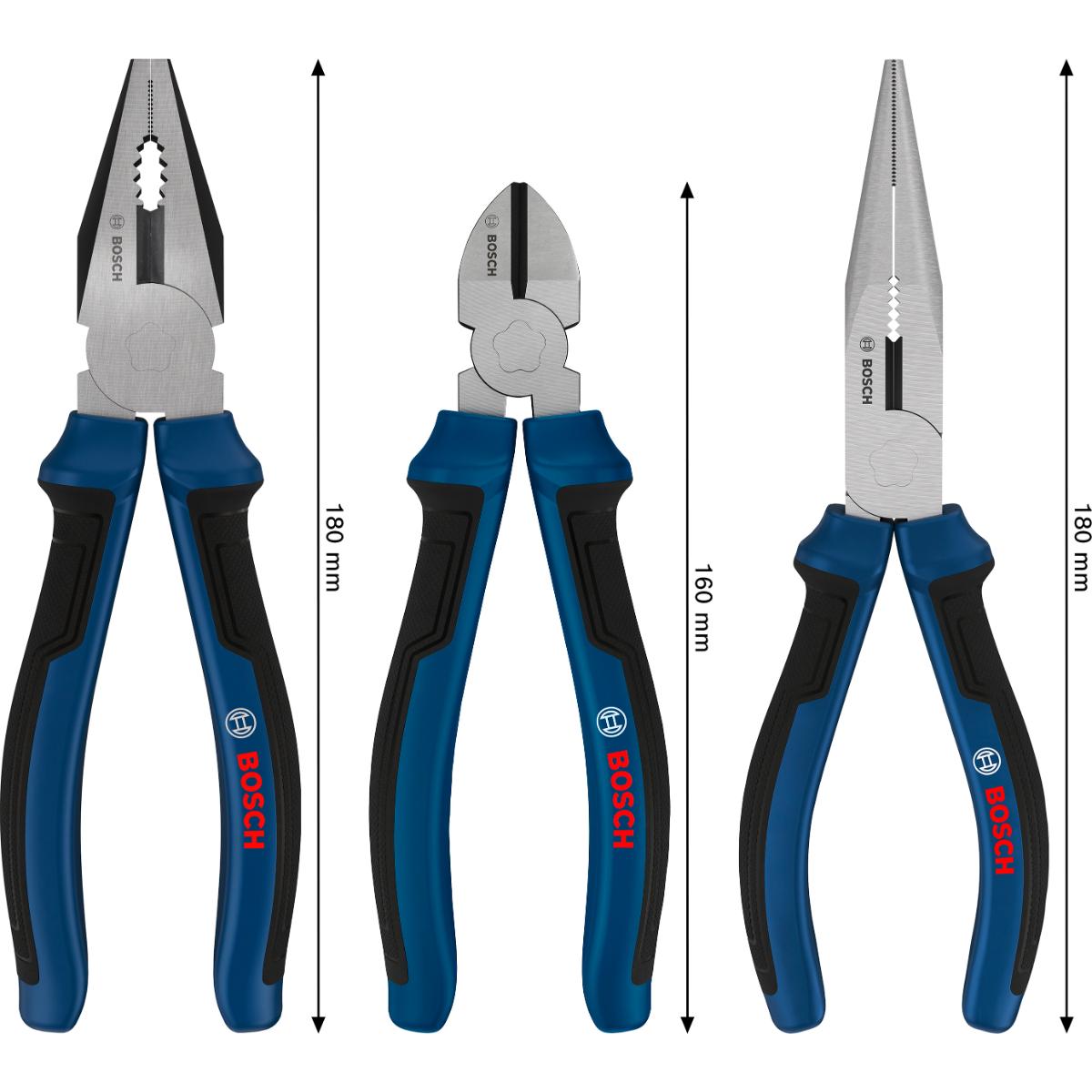 Bosch Zangen, Mehrkomponentengriffe, 3-teilges Set