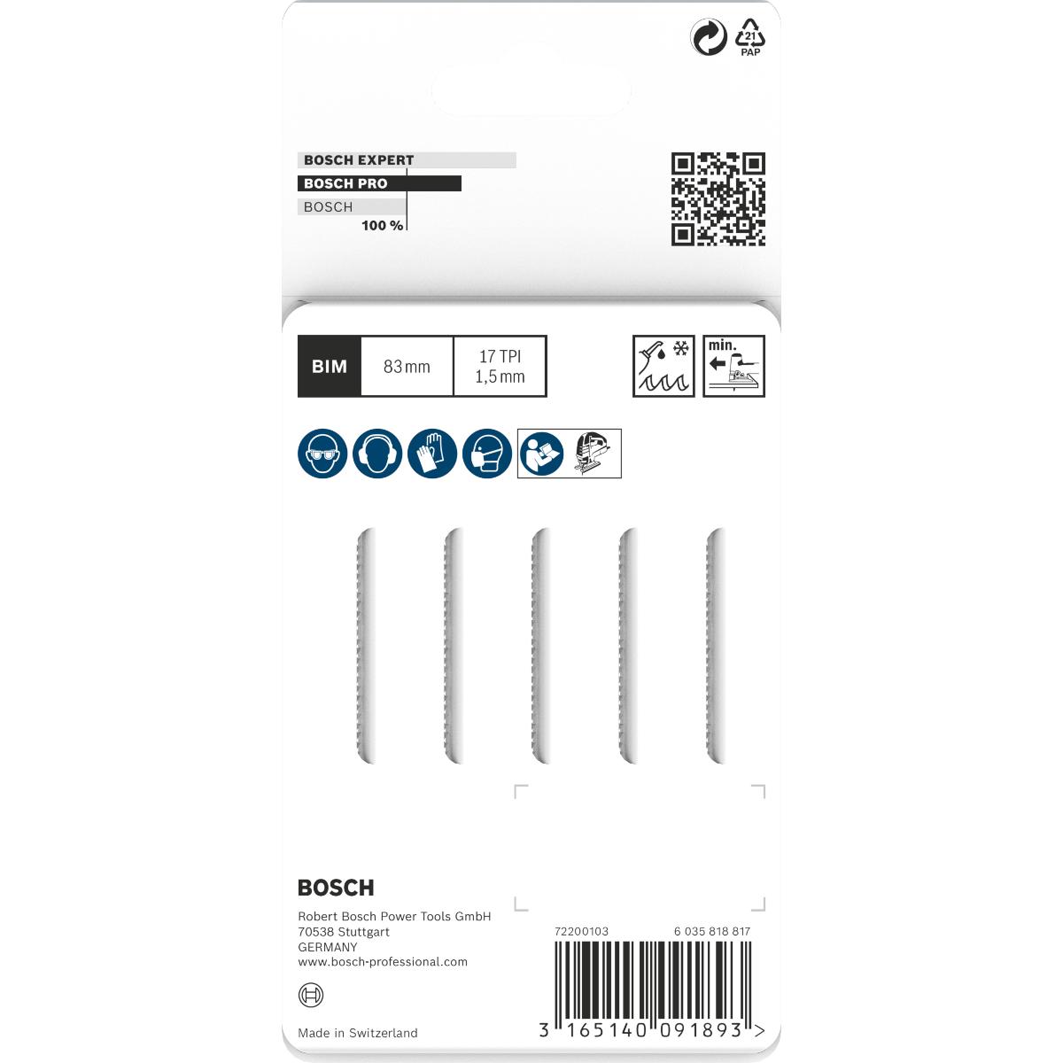Bosch PRO Stichsägeblatt T 118 EOF Flexible for Metal