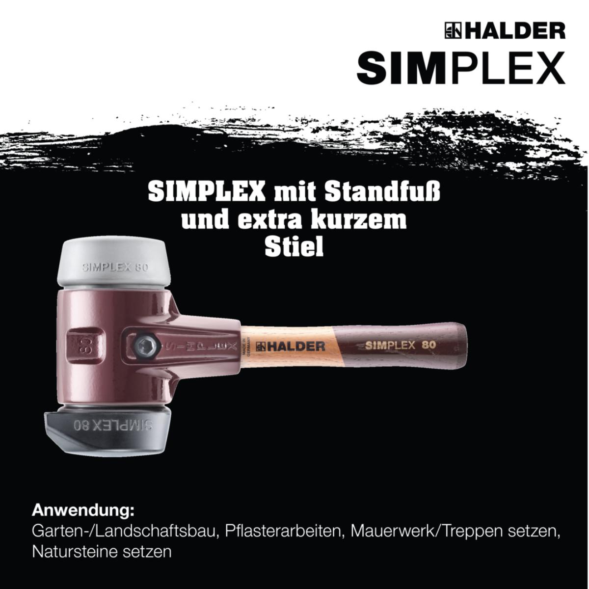 HALDER SIMPLEX - Vorschlaghammer mit TE-Gehäuse und Holzstiel, Gummikomposition mit Standfuss