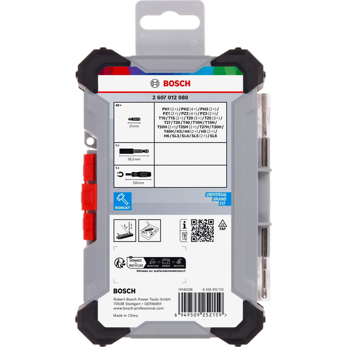 Bosch Extra Hard Schrauberbitsatz, 50-teiliges Set