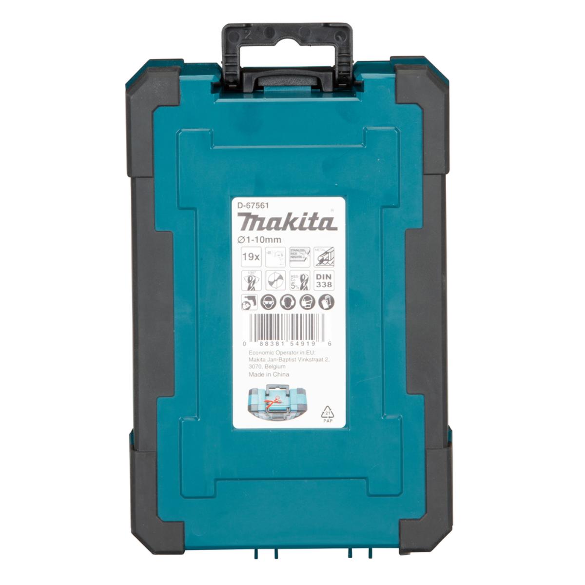 Makita Bohrer 19-teiliges Set HSS-Co Ø 1-10 mm, HSS-Co, Rundschaft
