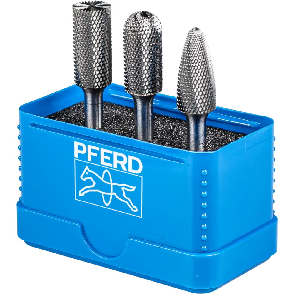 PFERD TOOLS Hartmetall Hochleistungskleinfrässtift Set 1312 MICRO 3-tlg. 12mm Schaft 6mm Feinbearbeitung