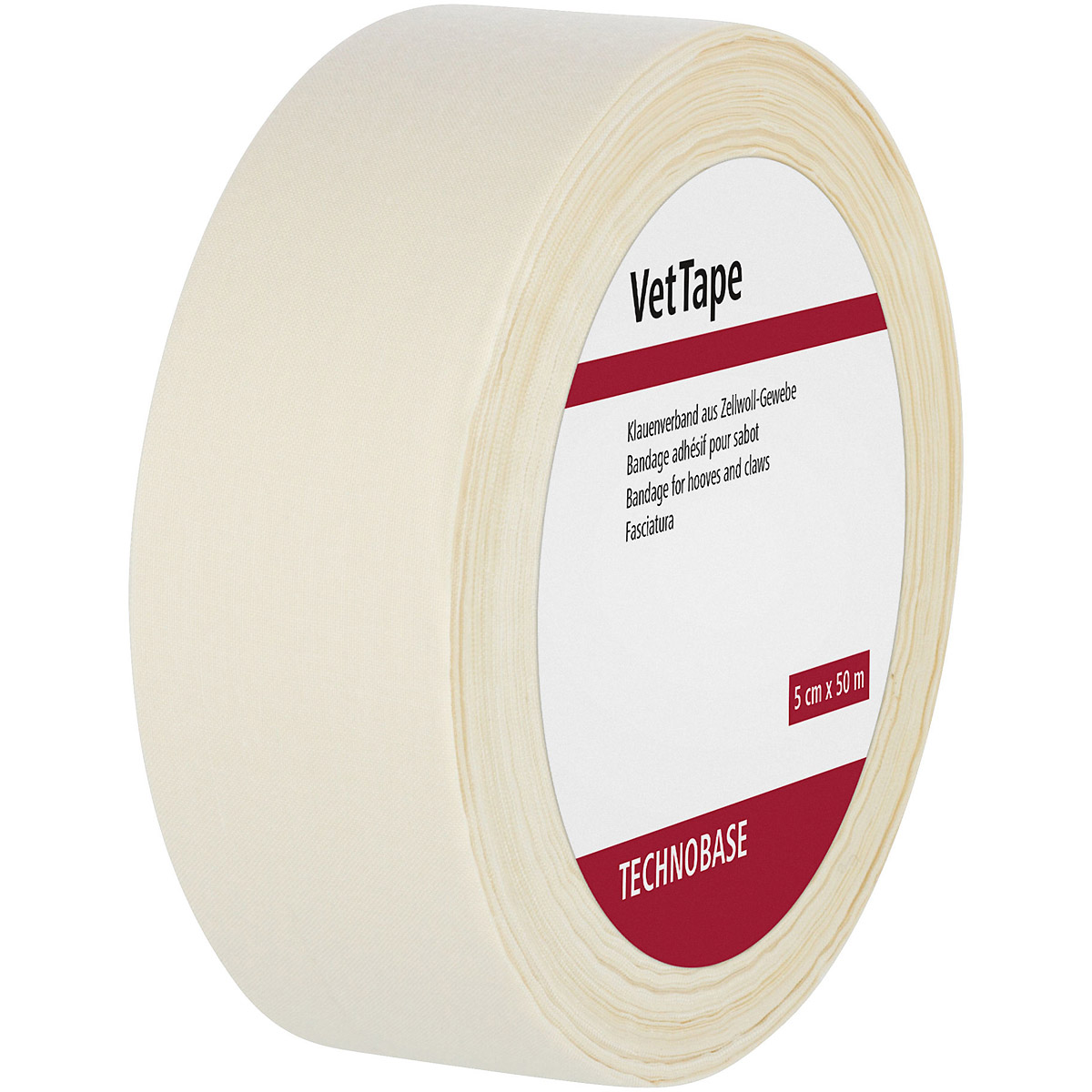 Kerbl VetTape Klauenverband weiß, mit Kautschukkleber, 50m