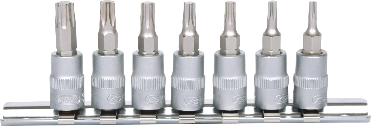 KS Tools 1/4" Bit-Stecknuss-Satz Torx, 7-tlg, T10-T40