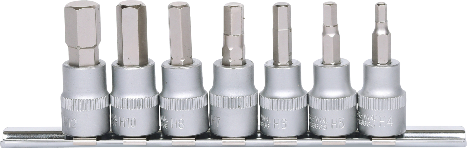 KS Tools 3/8" Bit-Stecknuss-Satz Innensechskant, 7-tlg