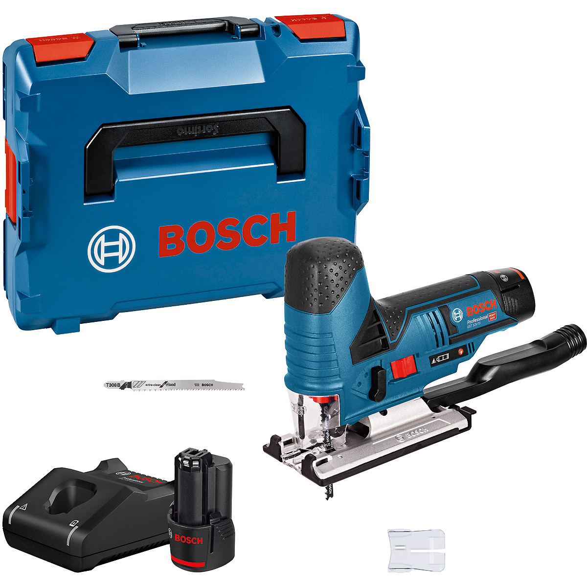 Bosch Akku-Stichsäge GST 12V-70, mit 2 x 3.0 Ah Li-Ion Akku, L-BOXX