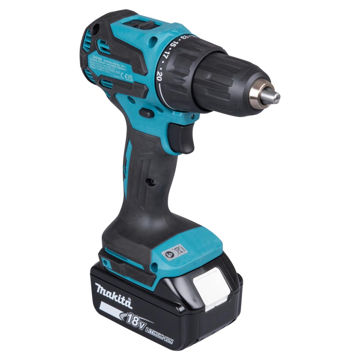 Makita Akku-Schlagbohrschrauber 18V / 5,0 Ah, 2 Akkus + Ladegerät im MAKPAC, inkl. MAKPAC-Organizer 191X80-2
