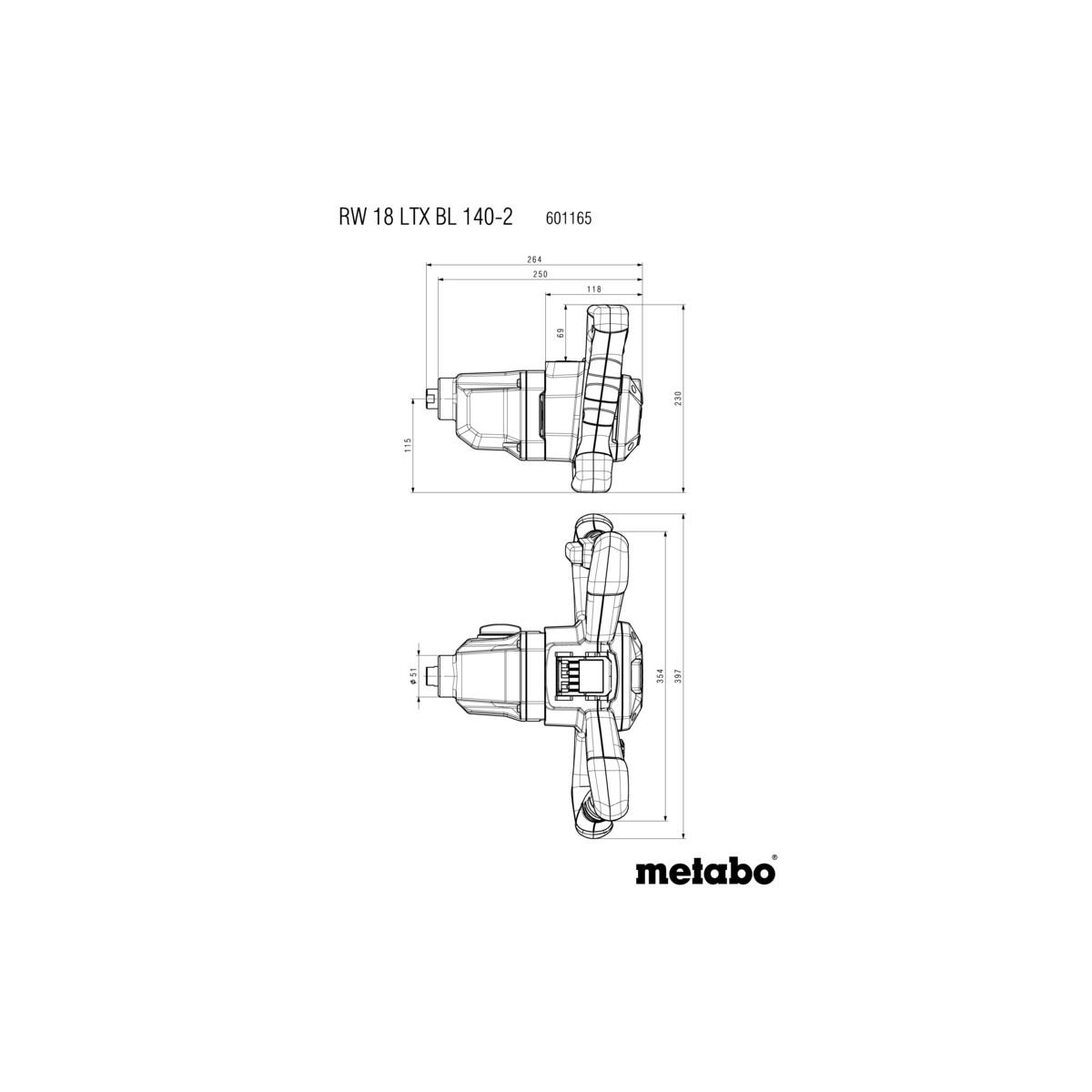 Metabo Akku-Rührwerk RW 18 LTX BL 140-2 - Karton