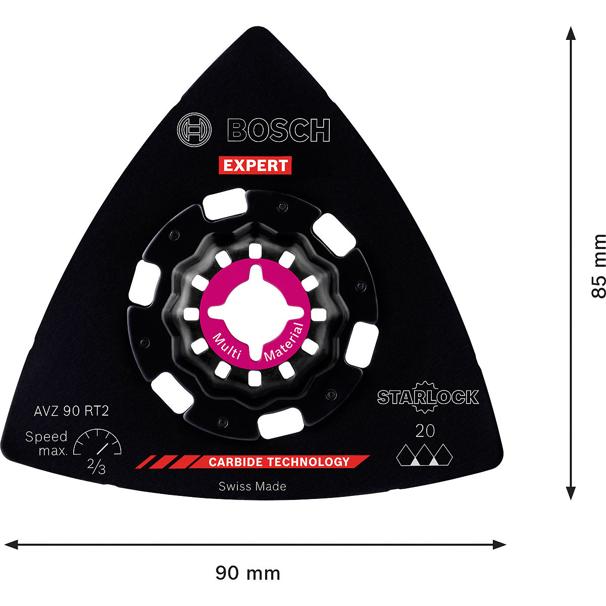 Bosch EXPERT Schleifplatte AVZ 90 RT2 Blatt für Multifunktionswerkzeuge
