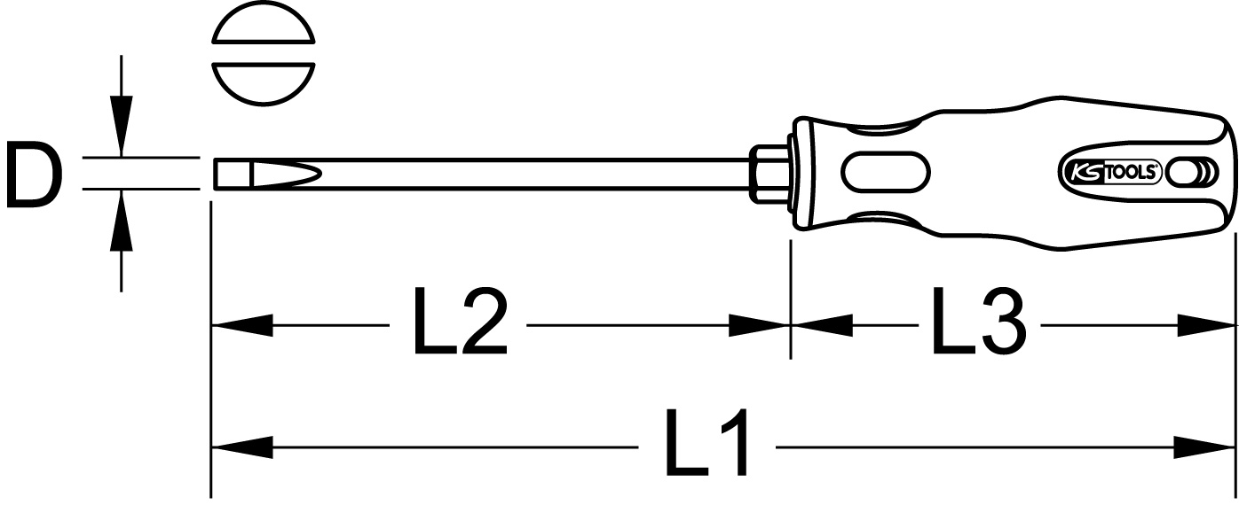 KS Tools ERGOTORQUEplus Schlitz-Schraubendreher
