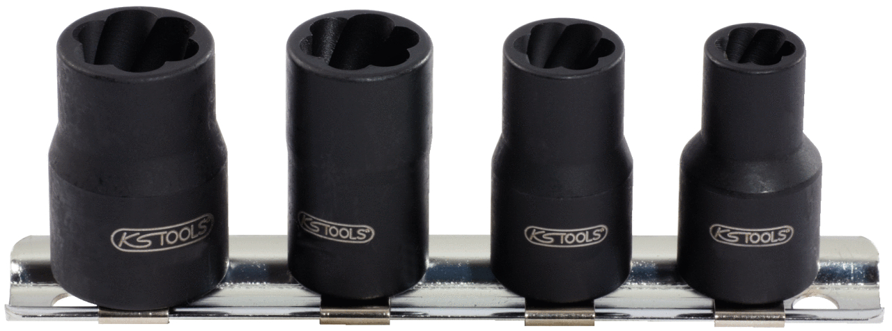 KS Tools 1/4" Spiral-Profil-Stecknuss-Satz, 4-tlg, 8-13mm