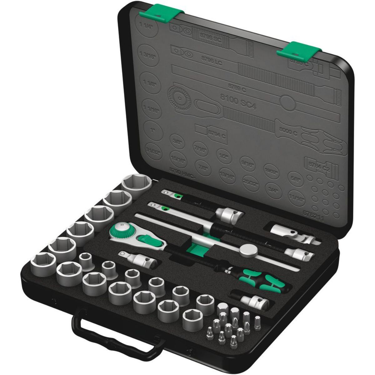 Wera 8100 SC 4 Zyklop Speed-Knarrensatz, 1/2"-Antrieb, zöllig, 38-teilig