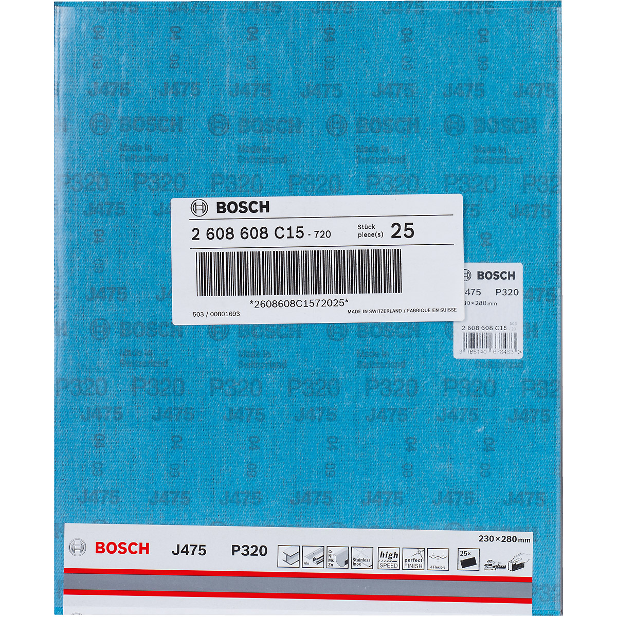 Bosch Schleifblatt Papier J475, Best for Metal, 230 x 280 mm, ungelocht