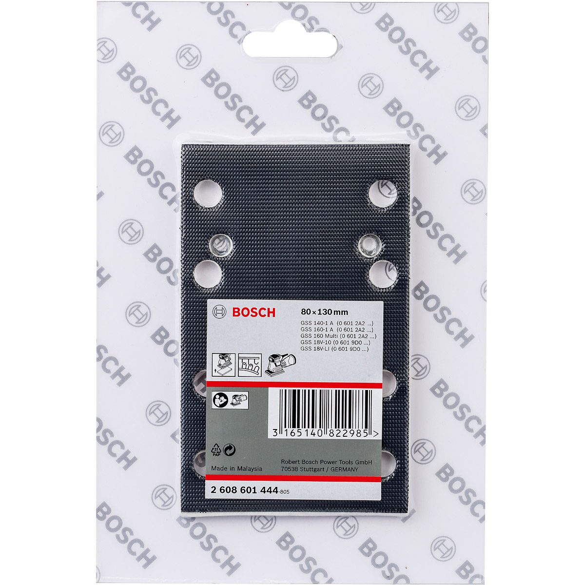 Bosch Schleifplatte mit Kletthaftung, 80 x 130 mm