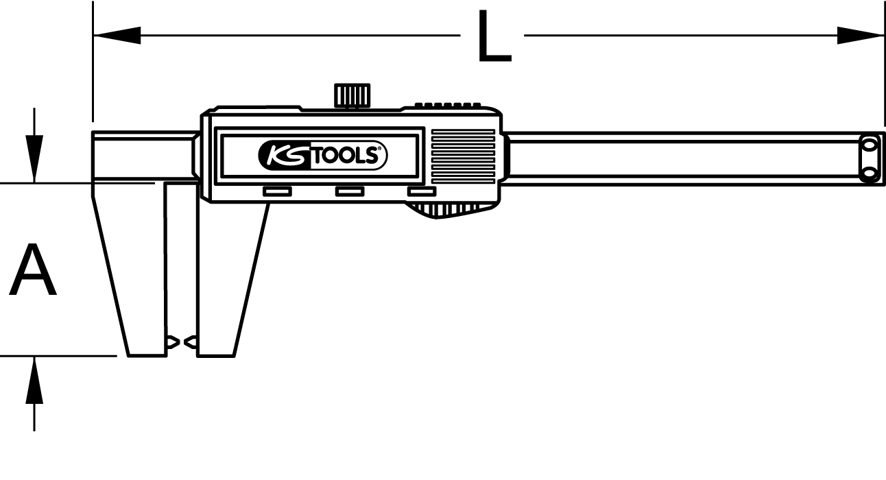 KS Tools Digital-Bremsscheiben-Messschieber 0-60mm, 160mm