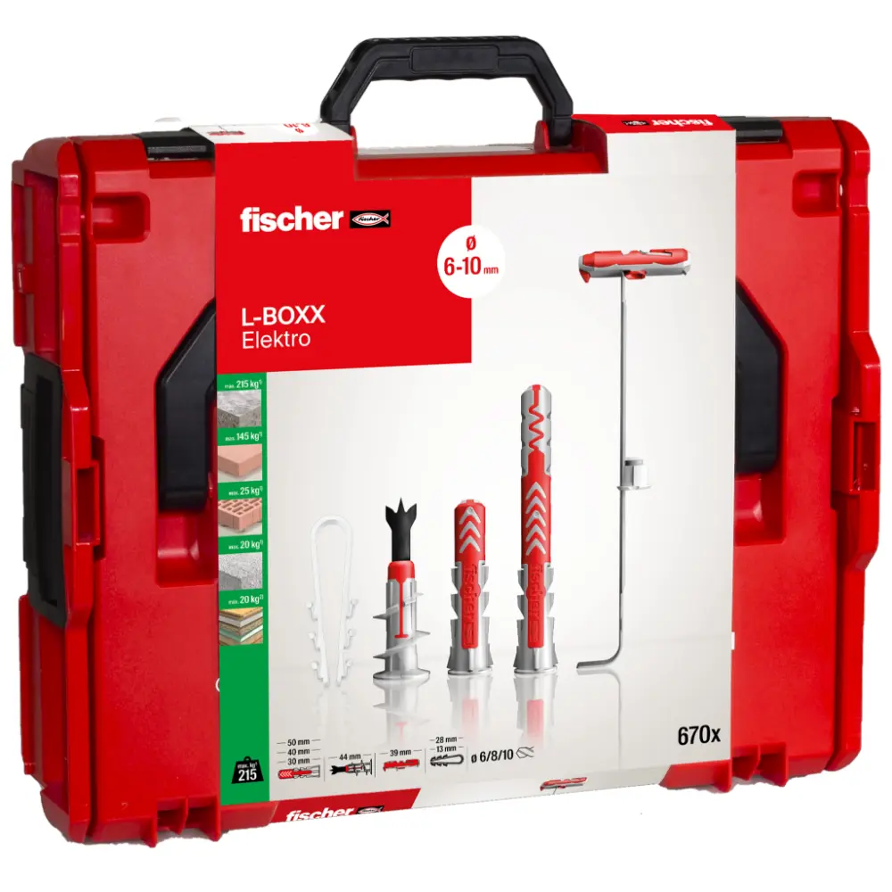Fischer Dübelsortiment L-BOXX 102 Elektro (670 Teile)