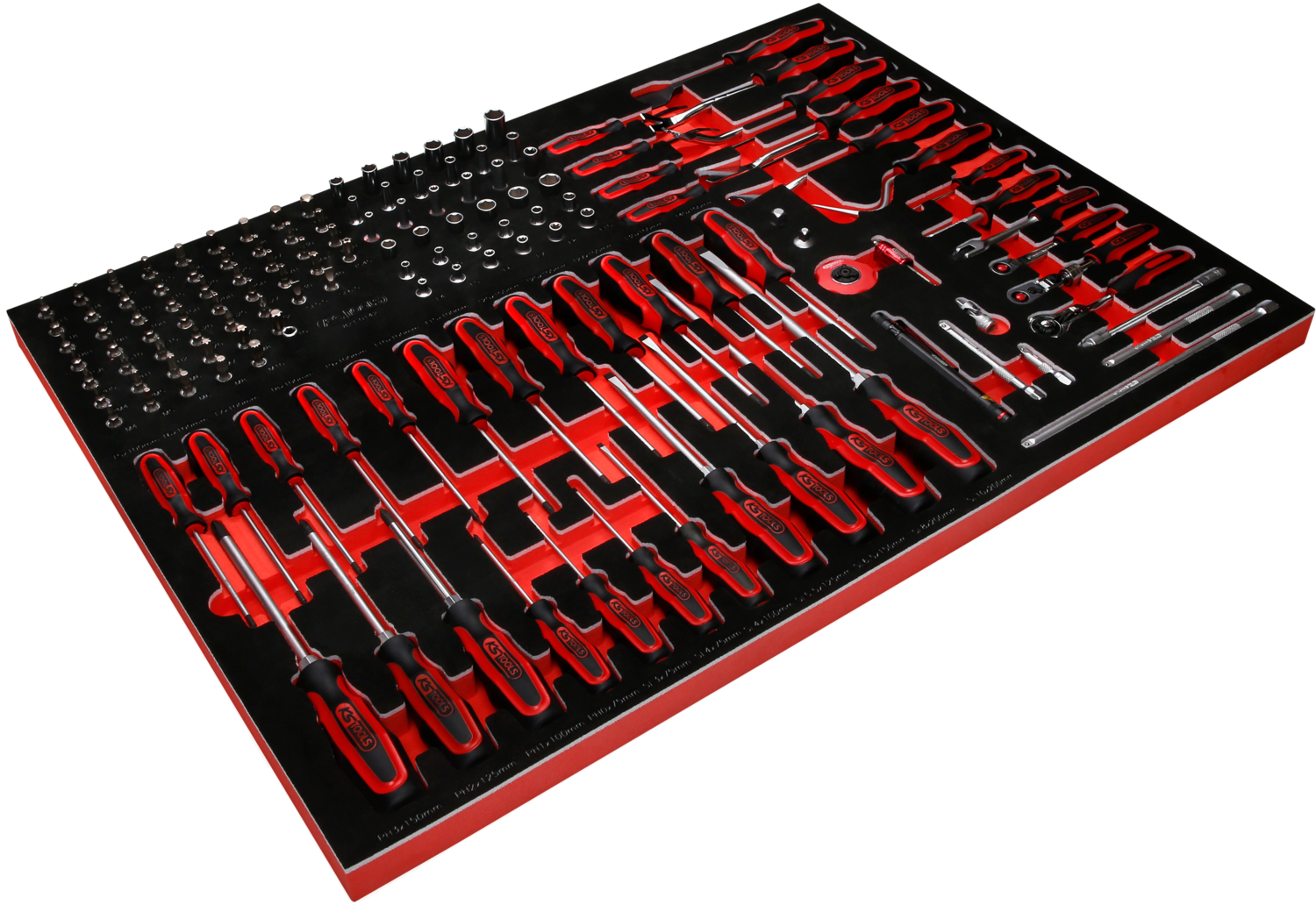 KS Tools 1-4'' Steckschlüssel- - und Schraubendreher-Satz in Schaumstoffeinlage, 142-tlg