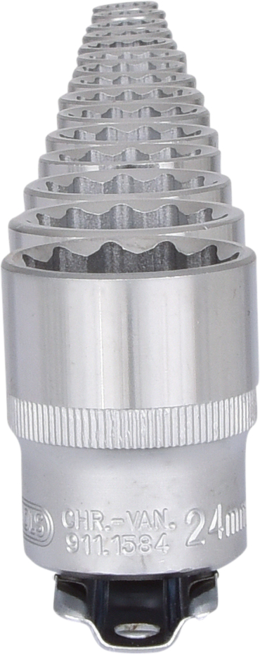 KS Tools 1/2" 12-kant-Stecknuss-Satz, 15-tlg, 10-24mm