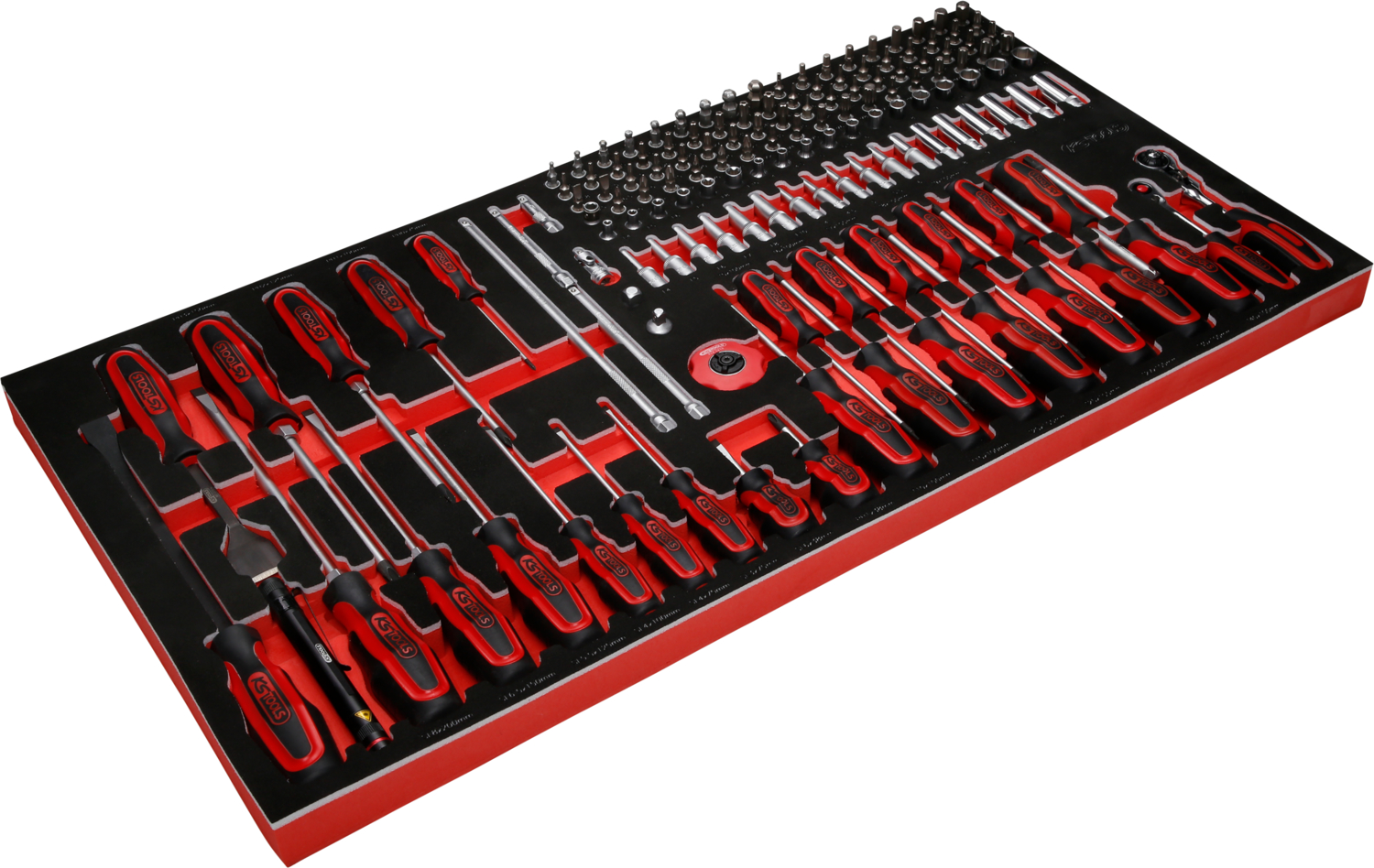 KS Tools 1-4'' Steckschlüssel- - und Schraubendreher-Satz in Schaumstoffeinlage, 146-tlg